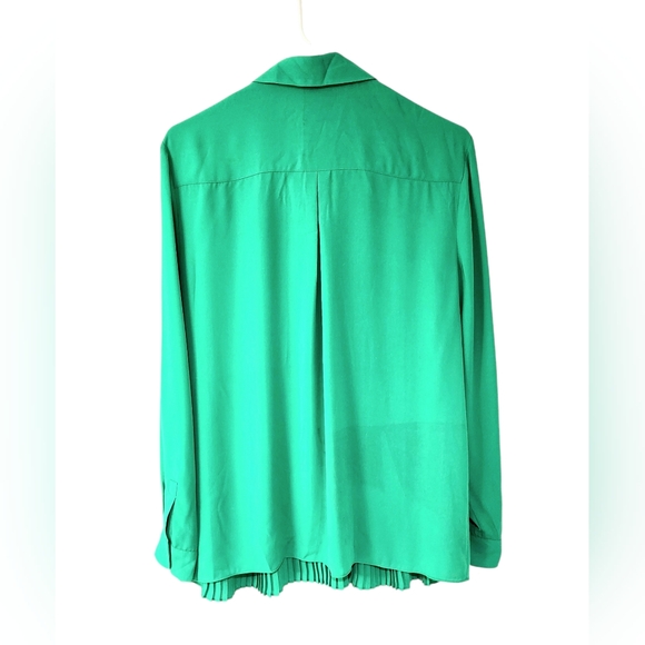 Chaus Front Pleated Long Sleeve Button Down Blouse - Picture 4 of 7